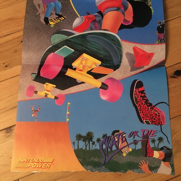 Retro 90s Skate or Die Nintendo Power Magazine Poster - Picture 3 of 6